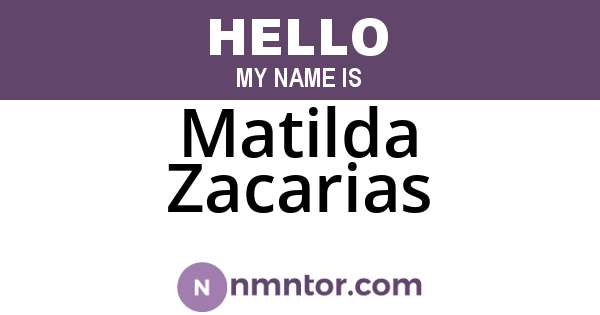 Matilda Zacarias