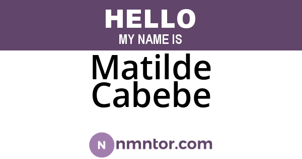 Matilde Cabebe
