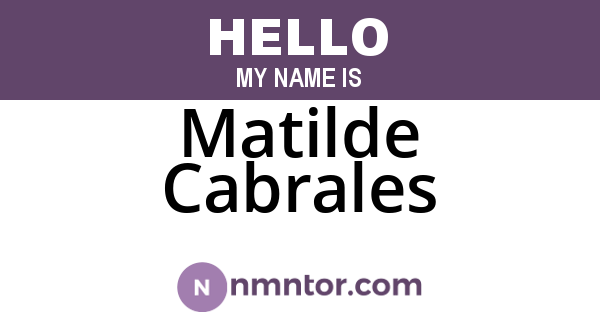 Matilde Cabrales