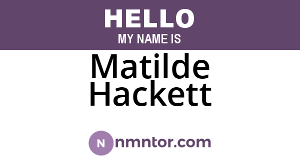 Matilde Hackett