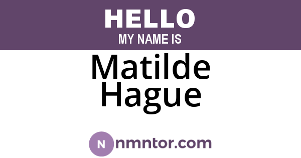Matilde Hague