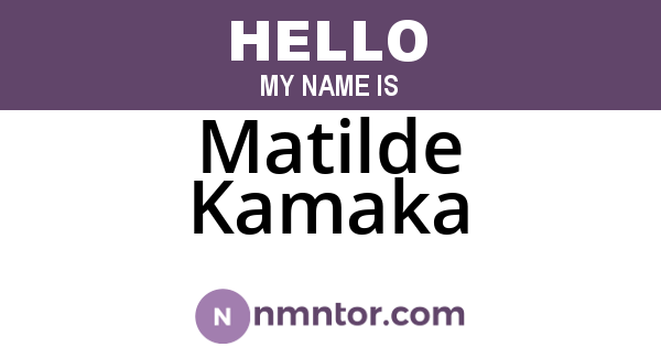 Matilde Kamaka