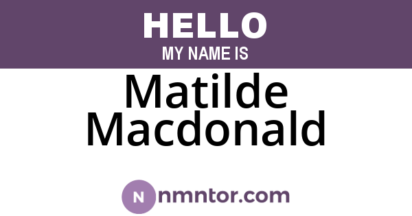 Matilde Macdonald