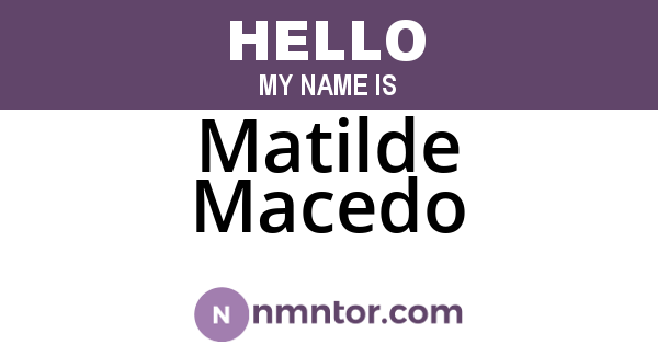 Matilde Macedo
