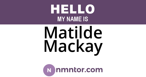 Matilde Mackay
