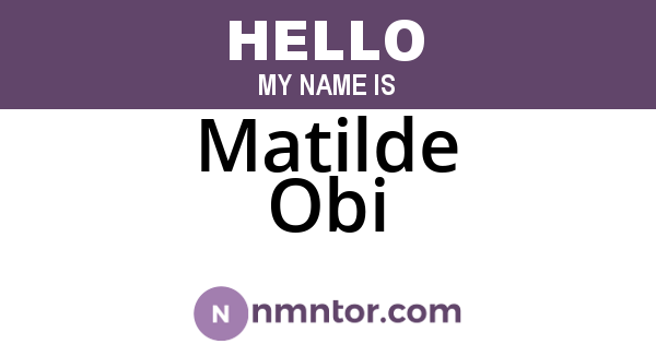 Matilde Obi