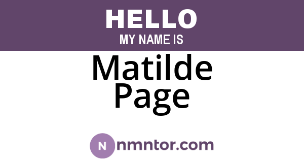 Matilde Page