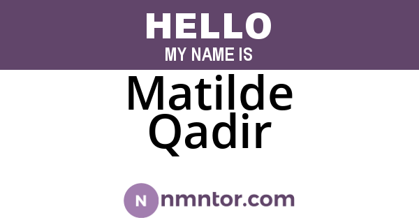 Matilde Qadir