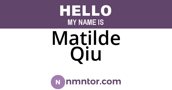 Matilde Qiu
