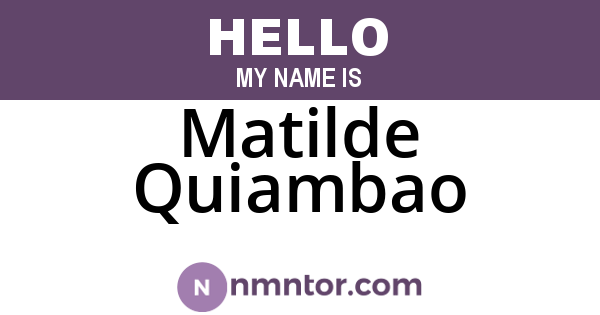 Matilde Quiambao