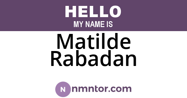 Matilde Rabadan