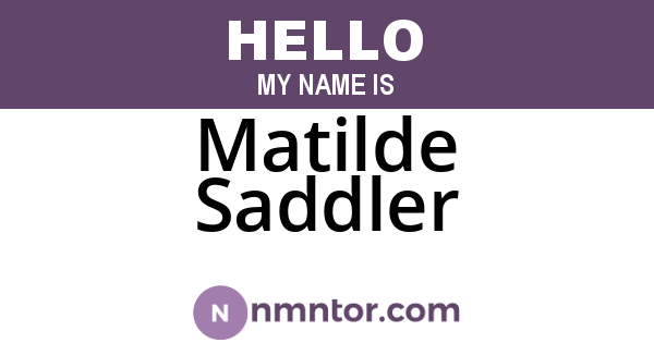 Matilde Saddler