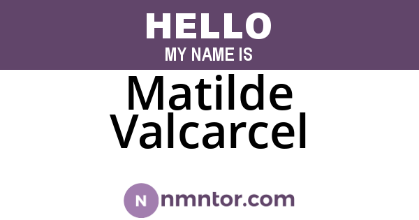 Matilde Valcarcel