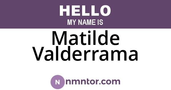 Matilde Valderrama