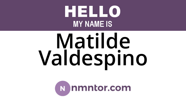 Matilde Valdespino