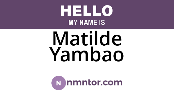 Matilde Yambao