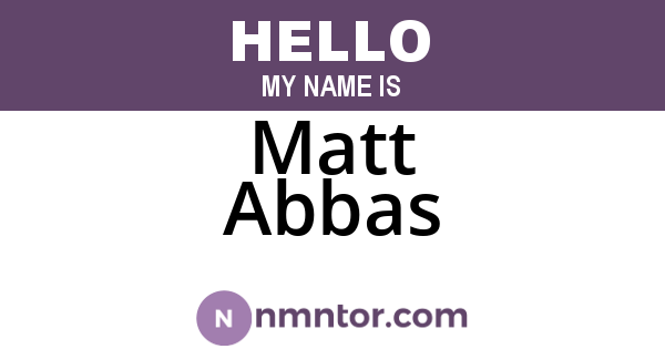 Matt Abbas