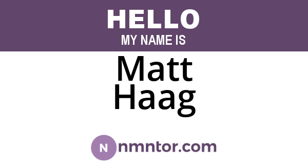 Matt Haag