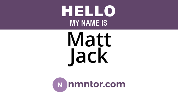 Matt Jack
