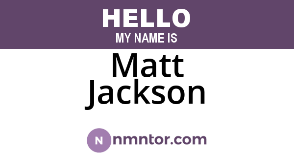 Matt Jackson