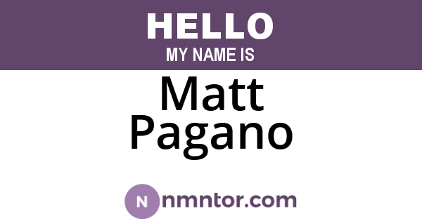 Matt Pagano