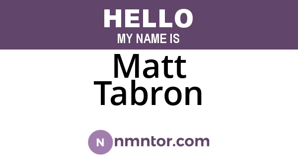 Matt Tabron