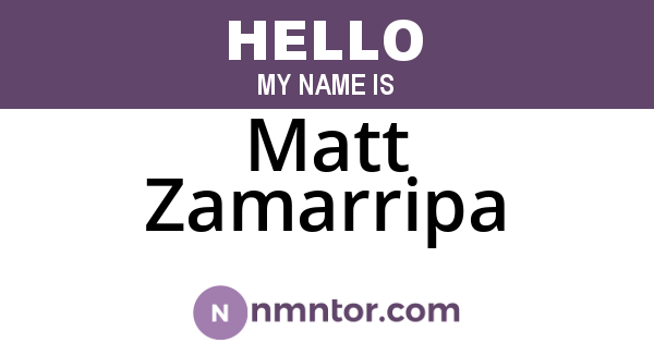 Matt Zamarripa