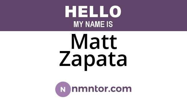 Matt Zapata