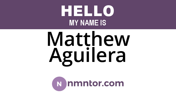 Matthew Aguilera