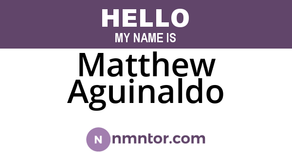 Matthew Aguinaldo