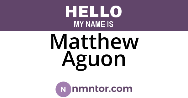 Matthew Aguon
