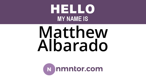 Matthew Albarado