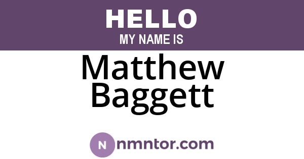 Matthew Baggett