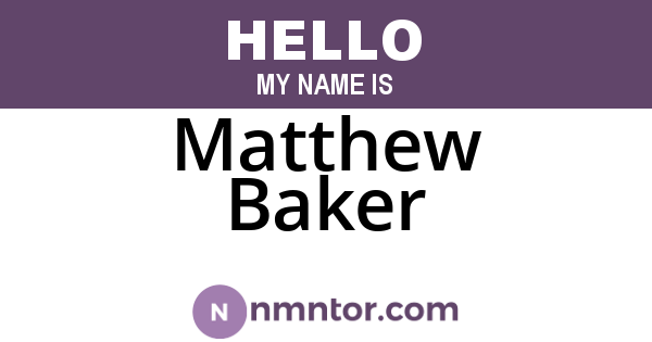 Matthew Baker