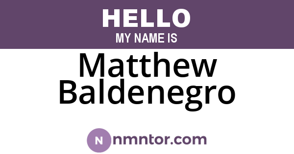 Matthew Baldenegro