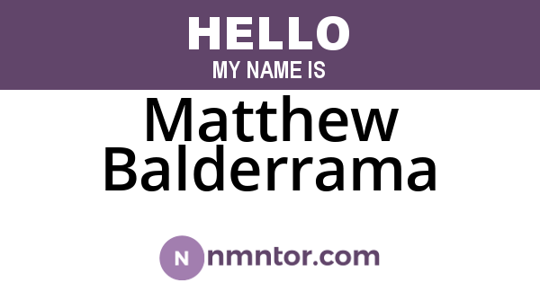 Matthew Balderrama