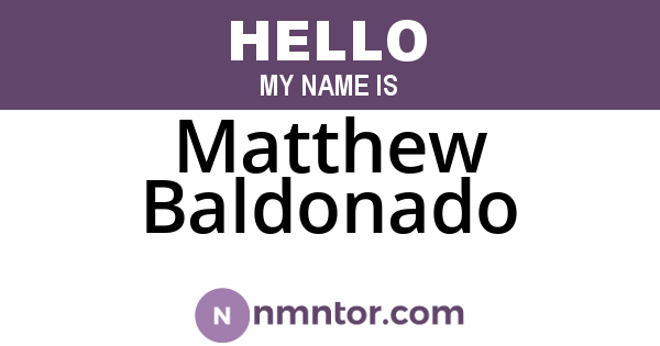 Matthew Baldonado