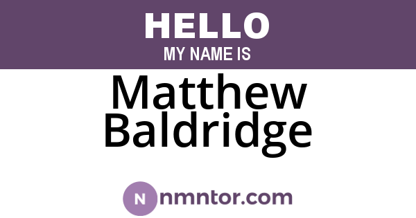 Matthew Baldridge