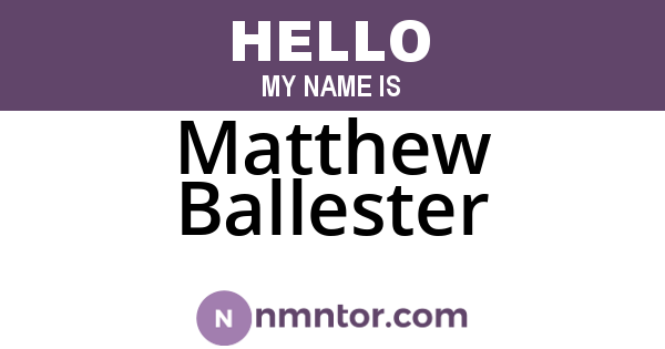 Matthew Ballester