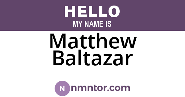 Matthew Baltazar
