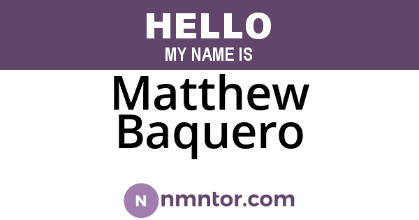 Matthew Baquero