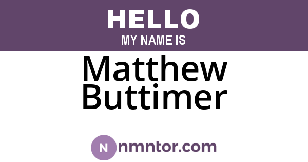 Matthew Buttimer