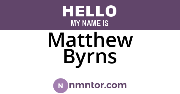 Matthew Byrns