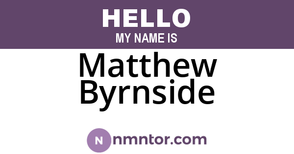 Matthew Byrnside