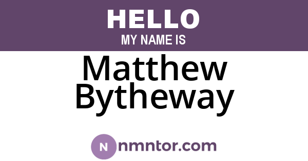 Matthew Bytheway