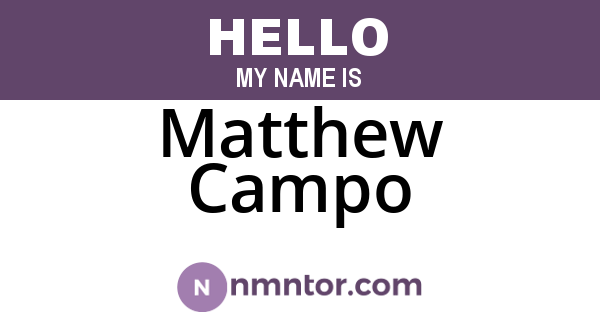 Matthew Campo