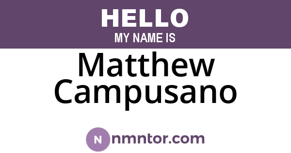 Matthew Campusano