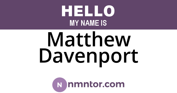 Matthew Davenport