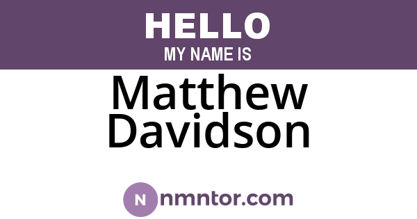 Matthew Davidson
