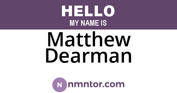 Matthew Dearman